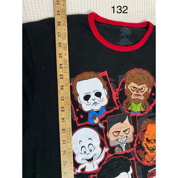 Halloween Horror Nights Shirt Men's XL Black Red Ringer Graphic Tee 2022 - Picture 3 of 9